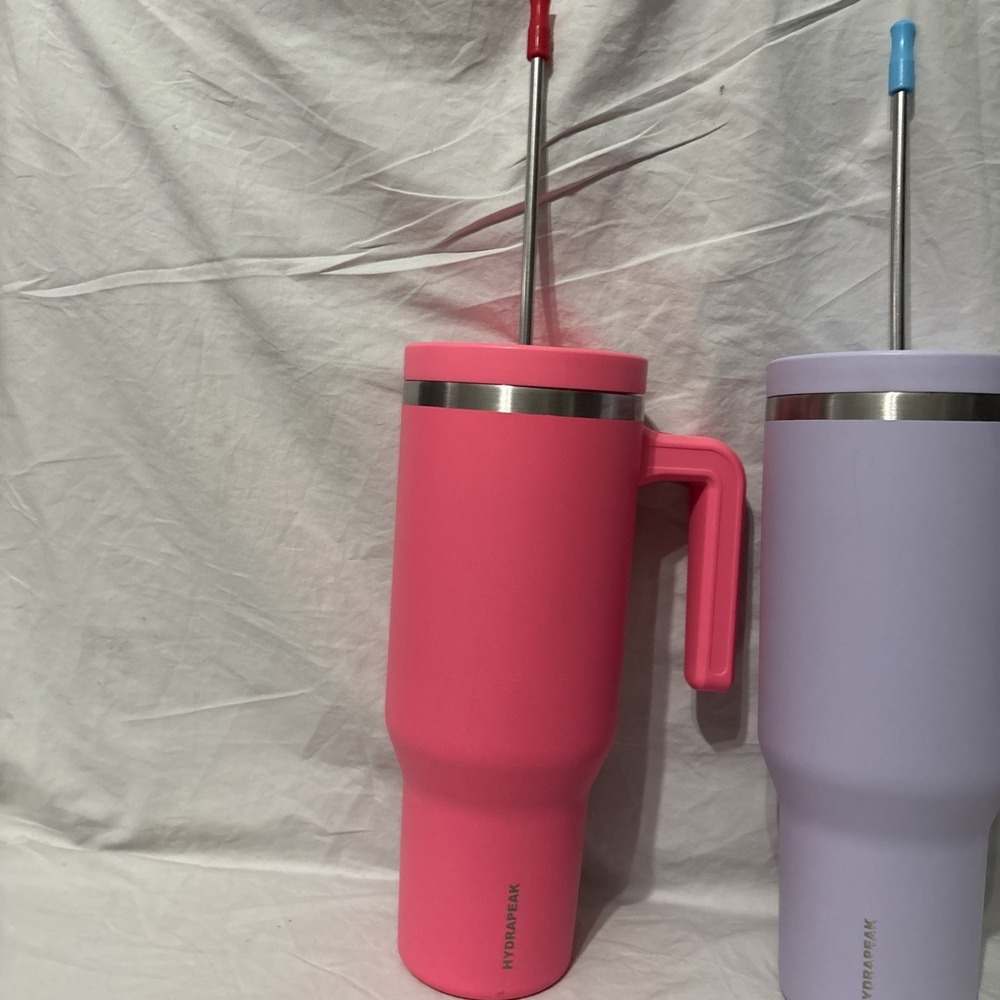 2 Hydrapeak Voyager 40 oz Tumbler Hot Pink &‎ Purple Handle Straw Lid Water - Picture 3 of 13